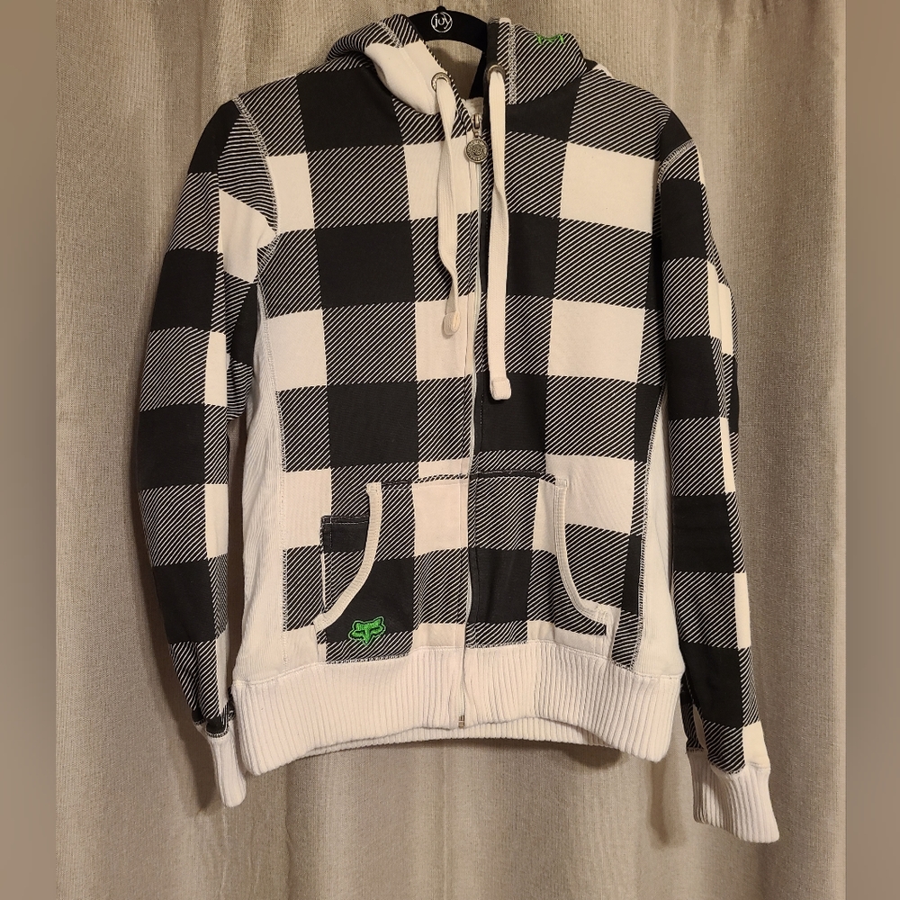 Fox Black and White Checkered Zipup Jacket